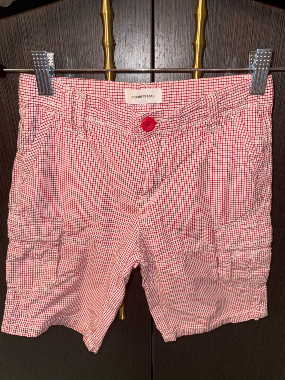 Country Road Red Gingham Cargo Shorts